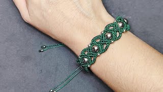 Pulseira Macrame passo a passo com miçangasMacramé Bracelet [upl. by Rudman]