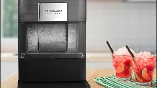 FRIGIDAIRE Gallery Countertop Crunchy Chewable Nugget Ice Maker Unboxing and initial impressions [upl. by Ahsinnek]