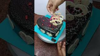 heart shape chocolate mirror glaze cake decorating ideas youtubeshorts shorts viral [upl. by Tonkin726]