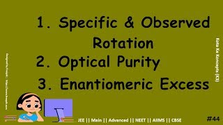 Observed amp Specific Rotation of chiral molecule  JEE Main  Advanced  NEET  CBSE  In Hindi [upl. by Vargas]