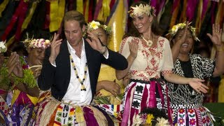 William and Kate dance in Tuvalu [upl. by Ydner]