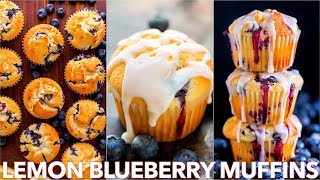 Easy Blueberry Muffins Recipe With Lemon Glaze [upl. by Harald]