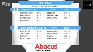 Riddings CC 1st XI v Ashover Barbarians CC 1st XI [upl. by Eilrak]