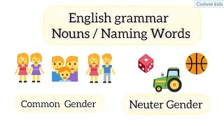 what is Common Gender Neuter Gender nouns Grade 1 amp Grade 2 school childrenOlympiad Cashewkids [upl. by Suoicerpal243]