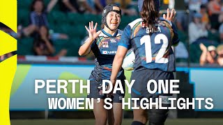 Great Britain STUN Australia  Perth HSBC SVNS Day One Womens Highlights [upl. by Ahsienal]