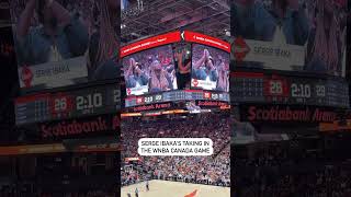 Serge Ibaka Takes In The WNBA Game In Toronto 🏀 [upl. by Ayk]