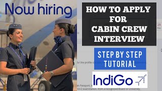 How to applyregister for Cabin Crew Interview 2023  Indigo Airlines ✈️️  Easy Explanation [upl. by Nahtanod]