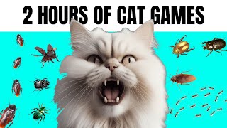 Cat Games  2 HOURS   Bugs amp Insects for Cats to Watch [upl. by Barbee]