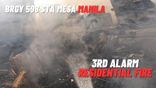 3rd Alarm Residential Fire Damka st Brgy 598 Sta Mesa Manila  Iverson Fire Rescue Volunteer [upl. by Bolme]