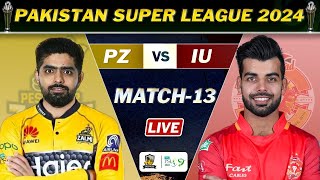 ISLAMABAD UNITEDS vs PESHAWAR ZALMI PSL 9 MATCH 13 LIVE  PZ vs IU LIVE COMMENTARY [upl. by Etnovad304]