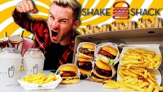 THE SUPERCHARGED SHAKE SHACK MENU CHALLENGE 11000 CALORIES [upl. by Ariak187]