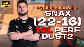 SNAX 2216 IGL PERFOMANCE vs 9PANDAS l PW Shanghai Major 2024 Europe RMR B l dust2  cs2 pov [upl. by Ahsita]