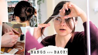 Mommy Glow Up 💅🏻 Cutting Bangs BIAB Nails amp Mom Hairstyles [upl. by Hcardahs]