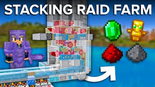 Minecraft Stacking Raid Farm  80000 Items Per Hour [upl. by Bonnell]