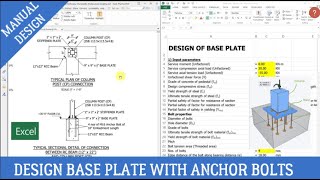 Manual Design of Base Plate amp Column Pedestal  Steel Structures  IS 8002007  Excel and ETABS [upl. by Willett]