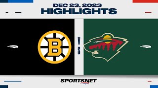 NHL Highlights  Bruins vs Wild  December 23 2023 [upl. by Penoyer516]