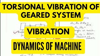 Torsional Vibration of geared system Vibration chapter Lecture Dynamics of machinery Mechanical [upl. by Pickar]