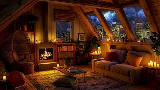 Rejuvenate your spirit with gentle rain and cozy fireplace sounds for a restful night [upl. by Karp]