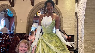 Meeting Princess Tiana at Akershus Royal Banquet Hall Disney Princess Breakfast [upl. by Goeselt]