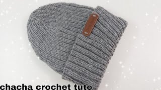 Tuto bonnet homme au tricot avec Aiguille circulaire [upl. by Sayce]