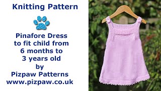 BabyChildrens Sleeveless Pinafore Dress Knitting Pattern to fit from 6 months to 3 years old [upl. by Ahsieyk]