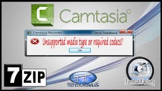 Camtasia Cannot load file  unsupported media type solucionfixcamreccodecs are not found [upl. by Aisetal468]