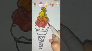 satisfying 🧁🍧🍨 creative paintings easy drawing different colours trending youtube short video [upl. by Alrzc]