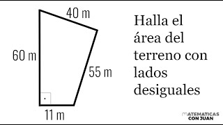 HALLAR LOS METROS CUADRADOS DE UN TERRENO CON CUATRO LADOS DIFERENTES [upl. by Novyad]