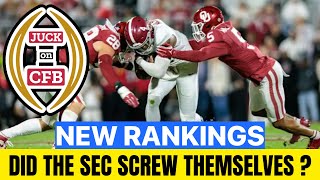 NEW RANKINGS INCLUDE A 3 LOSS SEC TEAM STILL IN IT ACC MAY GET 2 PLAYOFF TEAMS [upl. by Felicie]