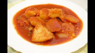 PESCADO EN SALSA DE TOMATE CON PAPAS [upl. by Oigimer]