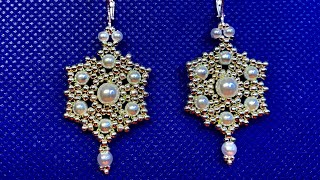 Easy Beaded Earrings 💎 beadedearings [upl. by Aicirtel]