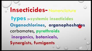 Insecticidesmode of actionTypessystemic insecticidesorganochlorines organophoshates carbamates [upl. by Atekihs106]