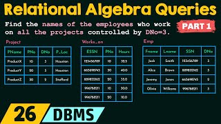 Relational Algebra Queries Part 1 [upl. by Fredel]