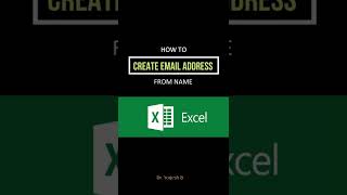 Create Email Address in Excel I Formula [upl. by Keyes]