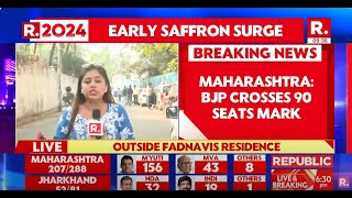 Breaking News BJP Crosses 90 Seats Mark In Maharashtra  Election Results On Republic TV [upl. by Naaman]