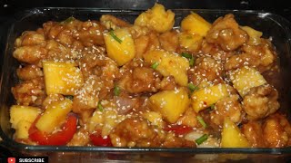 HOW TO MAKE RESTAURANT STYLE PINEAPPLE CHICKEN EASY RECIPE [upl. by Johnna]