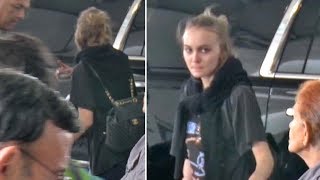 LilyRose Depp Looking Exhausted With No Makeup At LAX [upl. by Woodrow]