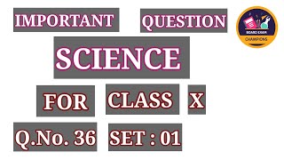 SET  01  Q36  SCIENCE  CLASS X  ENGLISHHINDIURDUMEDIUM IMPORTANT FOR BOARD EXAM [upl. by Nealah]