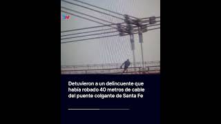 Detuvieron a un delincuente que había robado 40 metros de cable del puente colgante de Santa Fe [upl. by Ramas864]