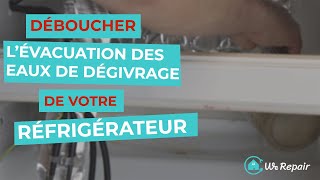 Comment déboucher l’évacuation des eaux de dégivrage d’un réfrigérateur   WeRepair [upl. by Moule]