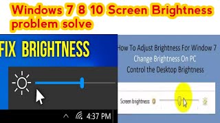 Screen brightness problem Laptop  computer 2022 Windows 7 8 10 Brightness problem solve [upl. by Montford178]