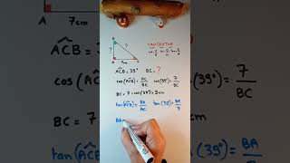 Trigonométrie  Calculer la longueur dun côté maths college shortsvideo [upl. by Leonardi]