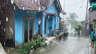 IN HEAVY RAIN IN THE VILLAGE rural Indonesian atmosphere RAIN VIDIO  PART 2 [upl. by Jamima]