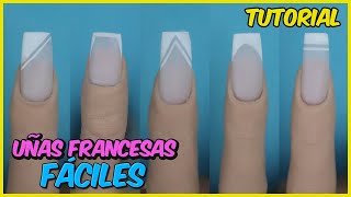 Como Hacer Uñas Francesas Fáciles  Línea PERFECTA [upl. by Ber]