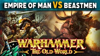 Empire of Man vs Beastmen Brayherds Warhammer The Old World Battle Report [upl. by Lesirg]