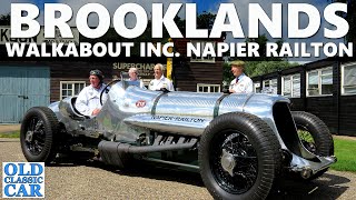 Visit to the Brooklands Museum  Napier Railton engine start amp driving plus classic amp vintage cars [upl. by Ddarb683]