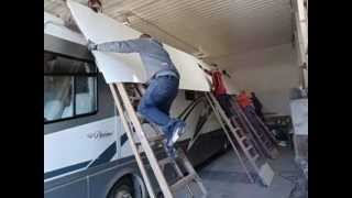 RV Monaco Two Piece Roof Replacement Install [upl. by Anawek184]