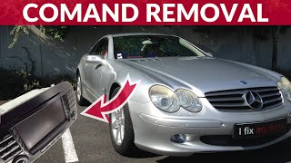 How to remove COMAND unit Radio CD Navigation  Mercedes SL R230 [upl. by Alyad397]