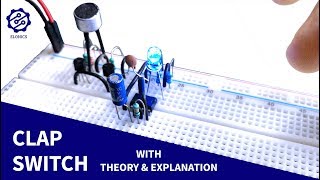 Clap Switch circuit on Breadboard Sound triggered LED  Transistor  555 timer projects [upl. by Eiramlatsyrc]