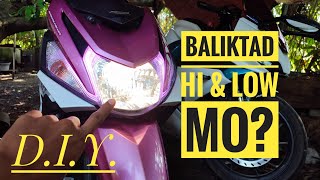 baliktad na LOW amp HI HEADLIGHT walang putol SOLVE  DIY  YAMAHA MIO I 125 [upl. by Edvard]